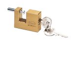 Lucchetto corazzato per saracinesca - ottone massiccio - 7,7 x 5 x 1,6 cm - oro - Metalplus