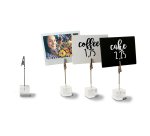 Porta tag - a pinza in acrilico - nero - Securit - set 6 pezzi