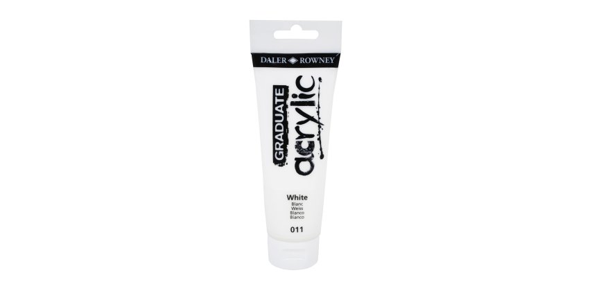 Colore acrilico fine Graduate - 120 ml - bianco - Daler Rowney