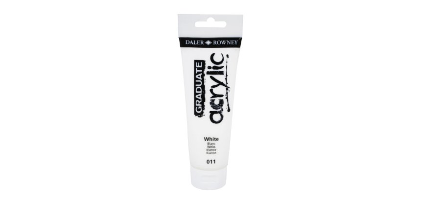 Colore acrilico fine Graduate - 120 ml - bianco - Daler Rowney