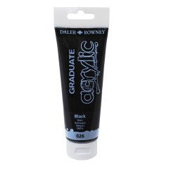 Colore acrilico fine Graduate - 120 ml - nero - Daler Rowney