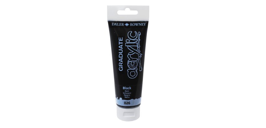 Colore acrilico fine Graduate - 120 ml - nero - Daler Rowney
