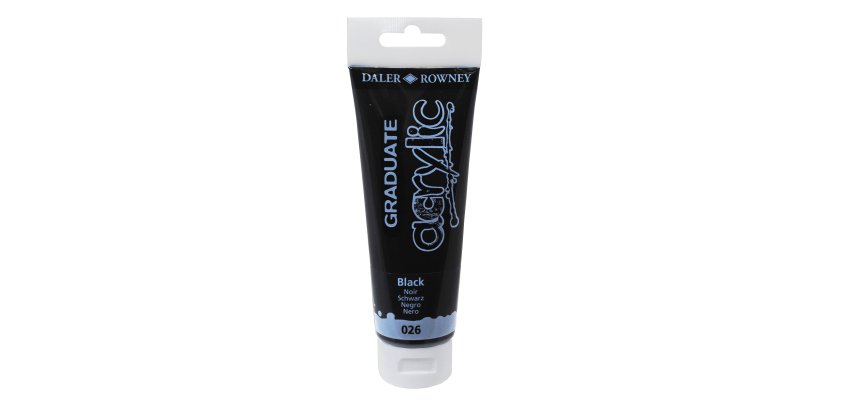 Colore acrilico fine Graduate - 120 ml - nero - Daler Rowney