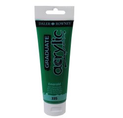 Colore acrilico fine Graduate - 120 ml - verde smeraldo - Daler Rowney