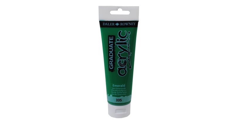 Colore acrilico fine Graduate - 120 ml - verde smeraldo - Daler Rowney