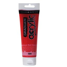 Colore acrilico fine Graduate - 120 ml - rosso cadmio scuro imitazione - Daler Rowney