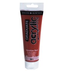 Colore acrilico fine Graduate - 120 ml - rosso Venezia - Daler Rowney