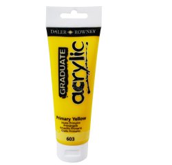 Colore acrilico fine Graduate - 120 ml - giallo primario - Daler Rowney