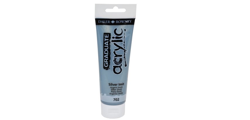 Colore acrilico fine Graduate - 120 ml - argento imitazione - Daler Rowney