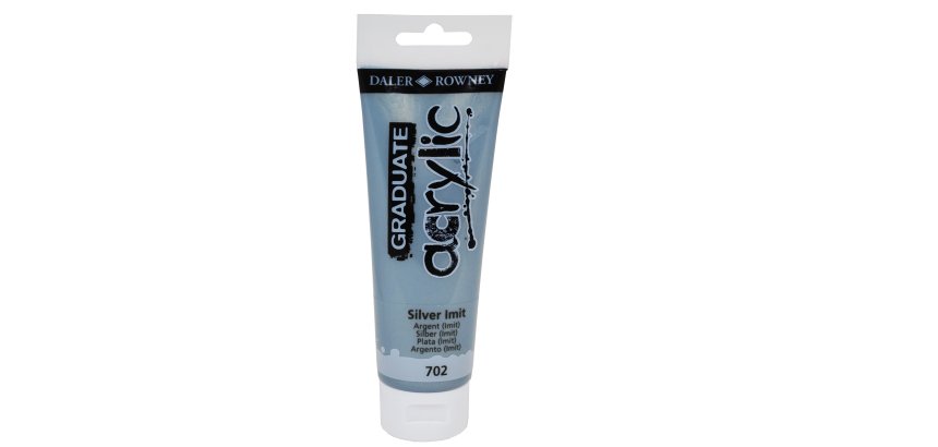 Colore acrilico fine Graduate - 120 ml - argento imitazione - Daler Rowney