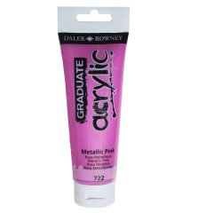 Colore acrilico fine Graduate - 120 ml - rosa metal - Daler Rowney