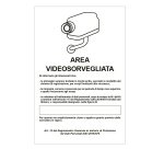 Cartello segnalatore - 20x30 cm - AREA VIDEOSORVEGLIATA CON REGISTRAZIONE - alluminio - Cartelli Segnalatori