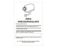 Cartello segnalatore - 20x30 cm - AREA VIDEOSORVEGLIATA CON REGISTRAZIONE - alluminio - Cartelli Segnalatori