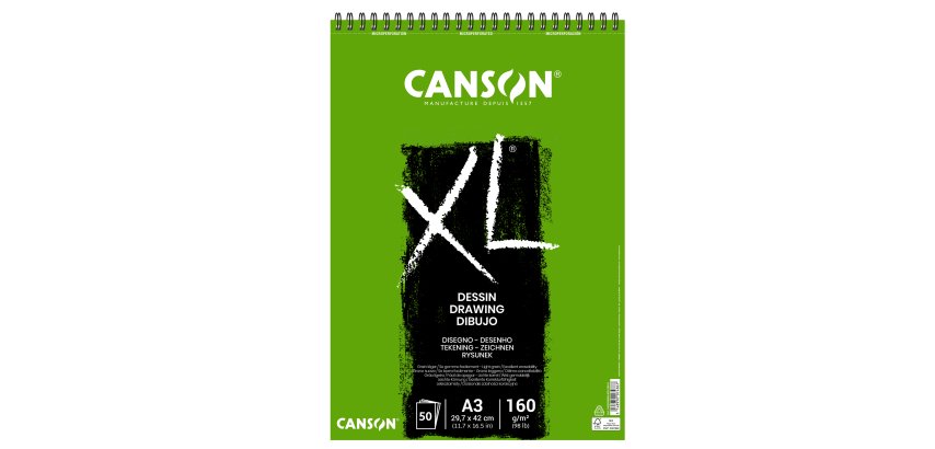 Album spiralato lato corto XL drawing - A3 - 160 gr - 50 fogli - Canson