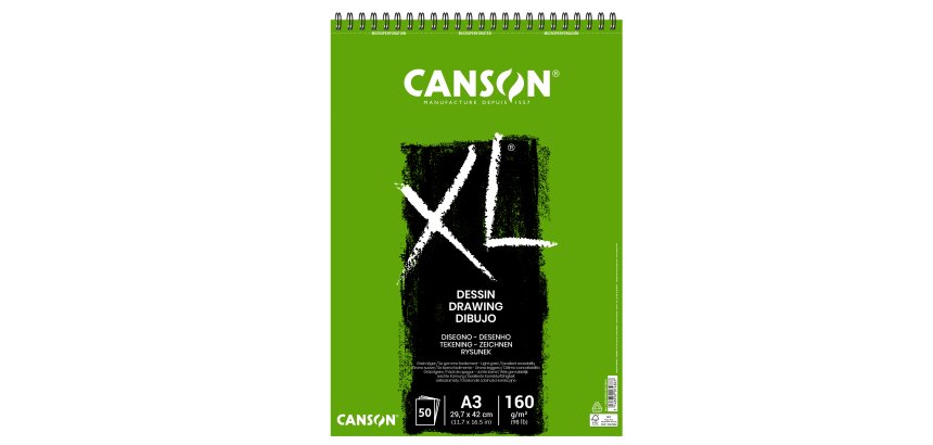 Album spiralato lato corto XL drawing - A3 - 160 gr - 50 fogli - Canson