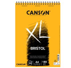 Blocco spiralato lato corto XL Bristol - A4 - 180 gr - 50 fogli - Canson
