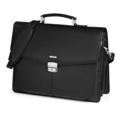 Cartella in similpelle - nero - 41x32x16cm - City Time