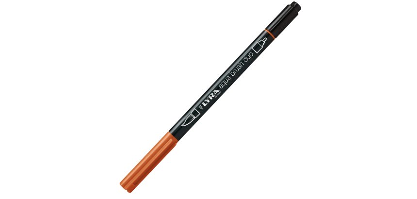 Pennarello Aqua Brush Duo - punte 2/4 mm - cinabro - Lyra