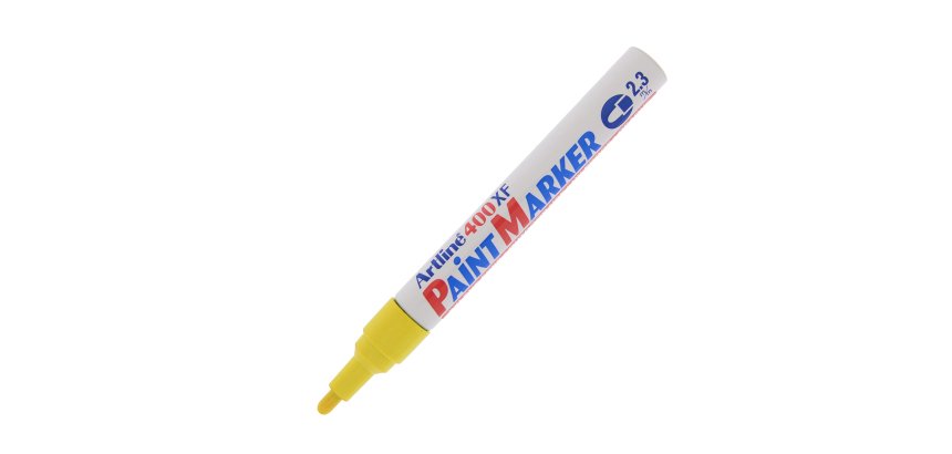 Marcatore permanente A 400 - a vernice - punta tonda - 2,3 mm - giallo - Artline