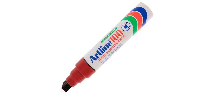 Marcatore permanente A 100 - punta scalpello jumbo - 7,50 - 12,00 mm - rosso - Artline