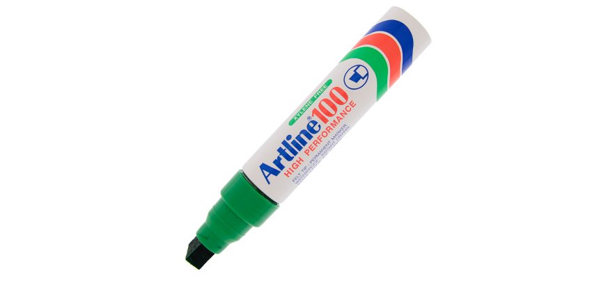 Marcatore permanente A 100 - punta scalpello jumbo - 7,50 - 12,00 mm - verde - Artline