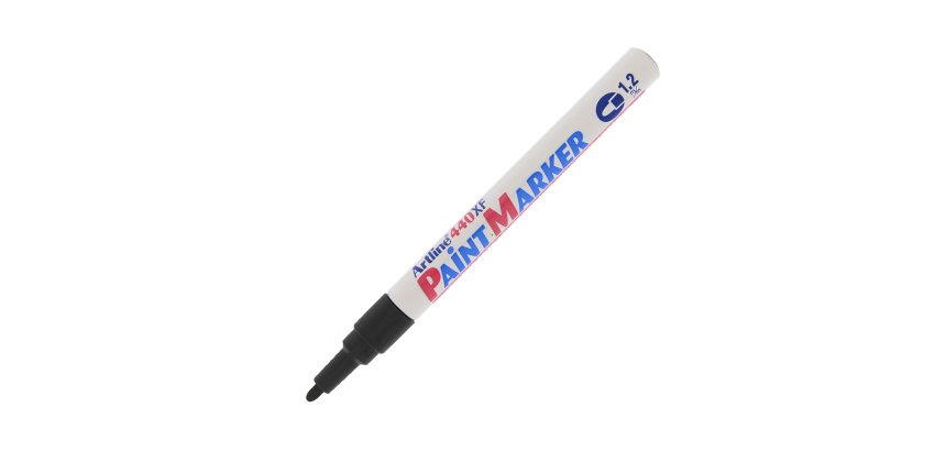 Marcatore permanente A 440 - a vernice - punta tonda fine - 1,2 mm - nero - Artline
