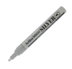 En_rotulador artline marcador permanente tinta metalica ek-900 plata punta redonda 2.3 mm
