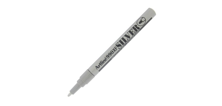 Marcatore permanente A 990 - a vernice - punta tonda fine - 1,2 mm - argento - Artline