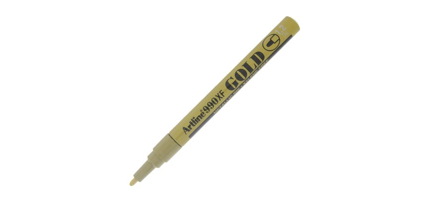 Marcatore permanente A 990 - a vernice - punta tonda fine - 1,2 mm - oro - Artline