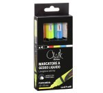 Marcatore a gesso liquido Uni Chalk Marker - punta tonda 1,80 - 2,50 mm - Uni Mitsubishi - busta 4 pezzi