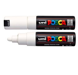 Marcatore a base d'acqua Uni Posca  PC7M - punta tonda large 4,5 mm-5,5mm - bianco - Uni Mitsubishi