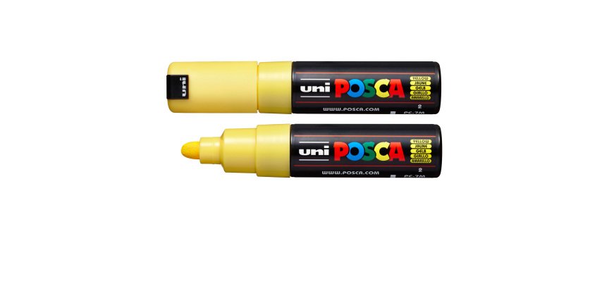 Marcatore a base d'acqua Uni Posca  PC7M - punta tonda large 4,5 mm-5,5mm - giallo - Uni Mitsubishi