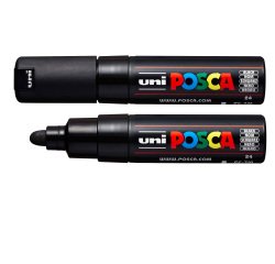 Marcatore a base d'acqua Uni Posca  PC7M - punta tonda large 4,5 mm-5,5mm - nero - Uni Mitsubishi