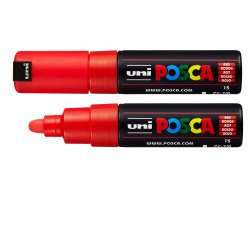 Marcatore a base d'acqua Uni Posca  PC7M - punta tonda large 4,5 mm-5,5mm - rosso - Uni Mitsubishi