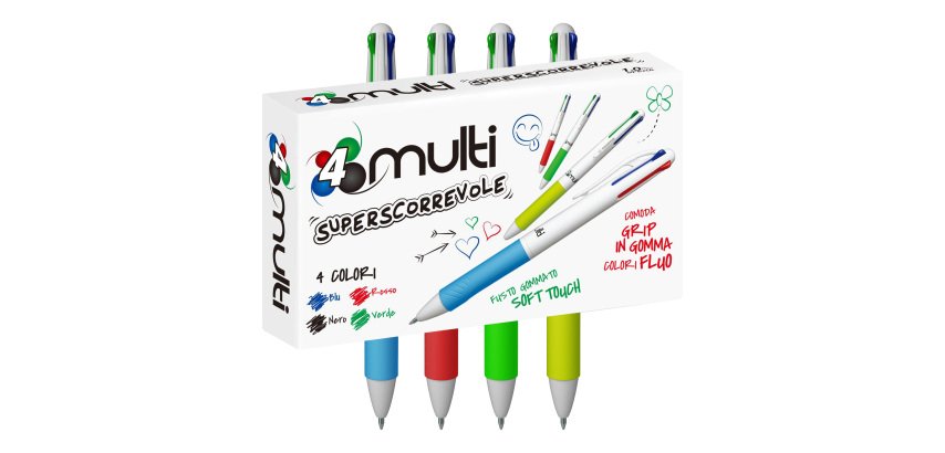 Penna a sfera 4 Multi Color - punta 1,00 mm - 4 colori - Osama