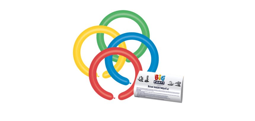 Palloncini in lattice modellabili - Ø 5 cm - colori assortiti - Big Party - busta 25 pezzi
