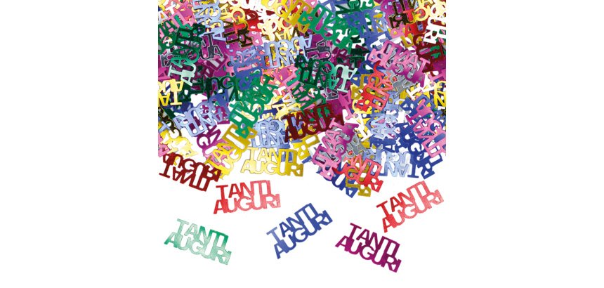 Coriandoli in plastica "Tanti Auguri" - 15 gr - Big Party