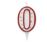 Candelina Zuccherino - numero 0 - H 8.5 cm - Big party