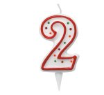 Candelina Zuccherino - numero 2 - H 8.5 cm - Big Party