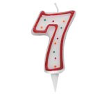 Candelina Zuccherino - numero 7 - H 8.5 cm - Big Party