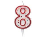 Candelina Zuccherino - numero 8 -  H 8.5 cm - Big Party
