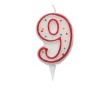 Candelina Zuccherino - numero 9 - H 8.5 cm - Big Party