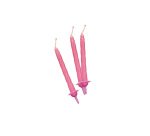 Candeline con supporto - H 8 cm - rosa - Big Party - conf. 12 pezzi