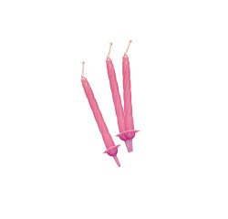 Candeline con supporto - H 8 cm - rosa - Big Party - conf. 12 pezzi