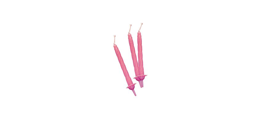 Candeline con supporto - H 8 cm - rosa - Big Party - conf. 12 pezzi
