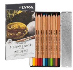 Pastelli Aquarell Rembrandt - 3,7 mm - colori assortiti - Lyra - astuccio metallo 12 pezzi