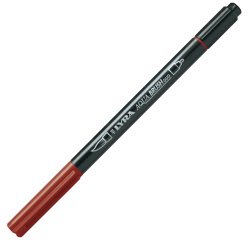 Pennarello Aqua Brush Duo - punte 2/4 mm - rosso Venezia - Lyra