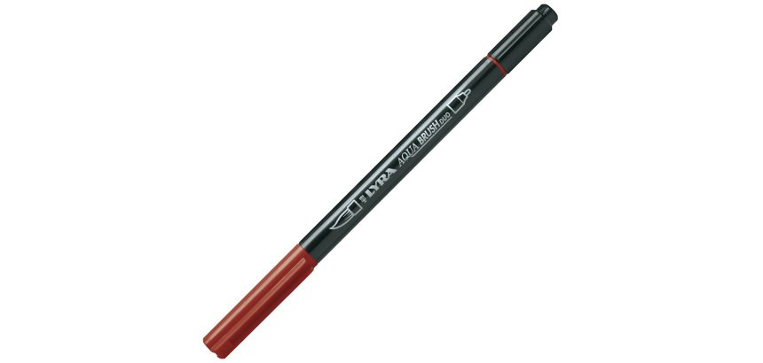 Pennarello Aqua Brush Duo - punte 2/4 mm - rosso Venezia - Lyra