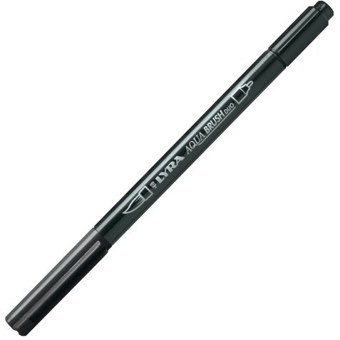 Pennarello Aqua Brush Duo - punte 2/4 mm - nero - Lyra