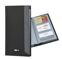 Portabiglietti in tessuto - 12 x 23 cm - capacità 64 biglietti - nero/grigio - City Time